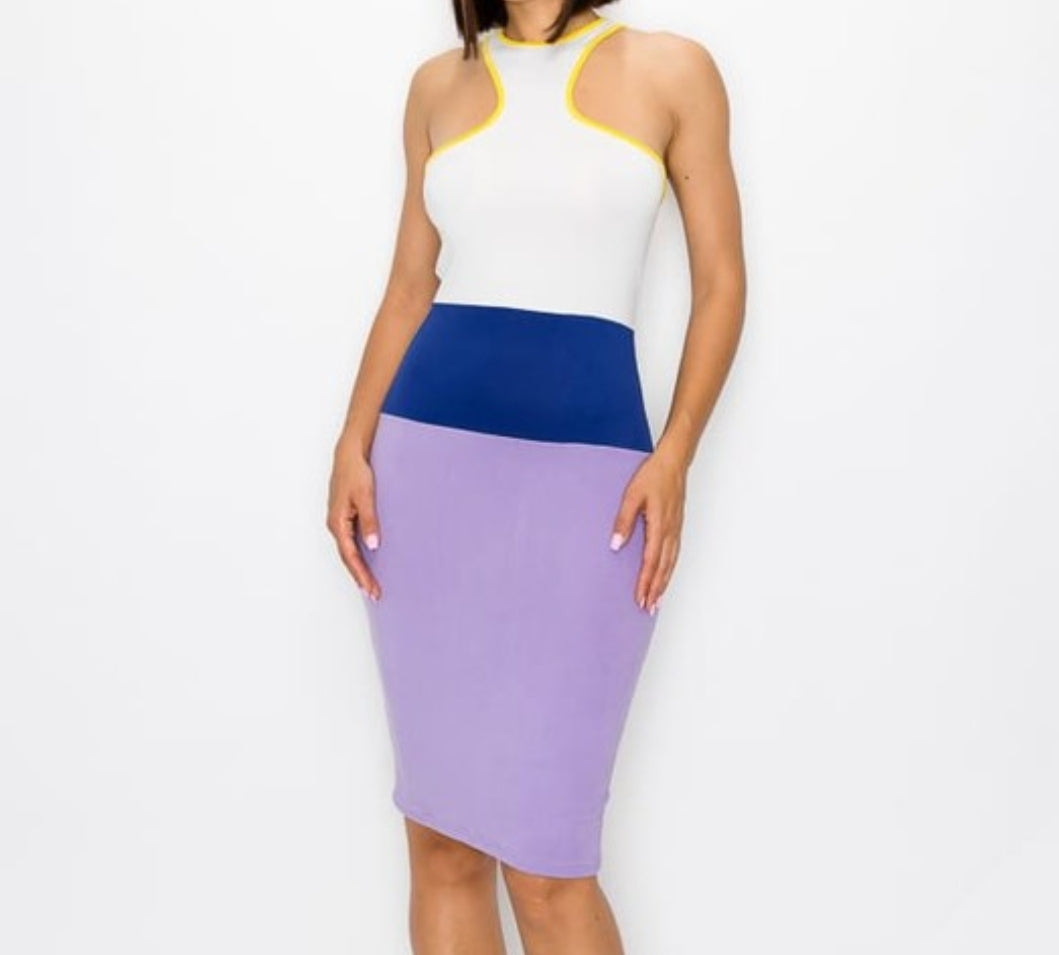 COLOR BLOCK DRESS